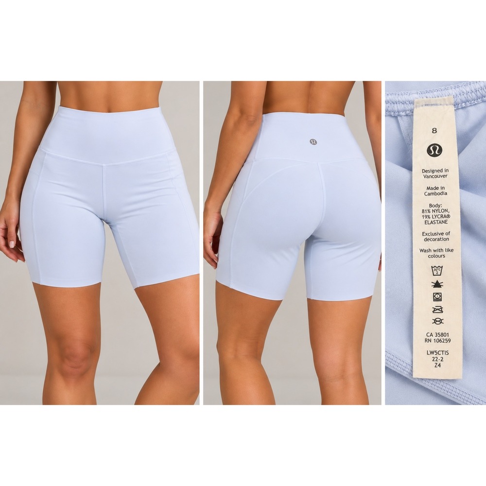 Lululemon Align High-Rise Short 8 Pastel Blue Nulu Bike Shorts Size 8 LW5CTIS